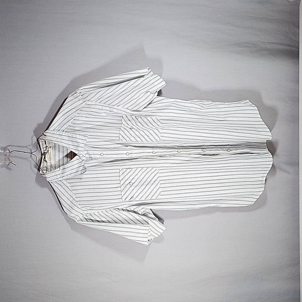 BKE67 Modern Western Style Men's Short Sleeve Button Up Shirt Size Large
